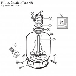 Crépine x10 pour filtre sable 10 m3 Hayward