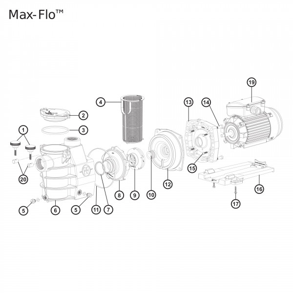 Joint de diffuseur pompe Max Flo 7 et 11 m3 Hayward