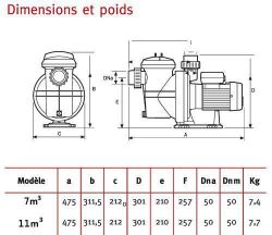 Pompe de filtration 11m3