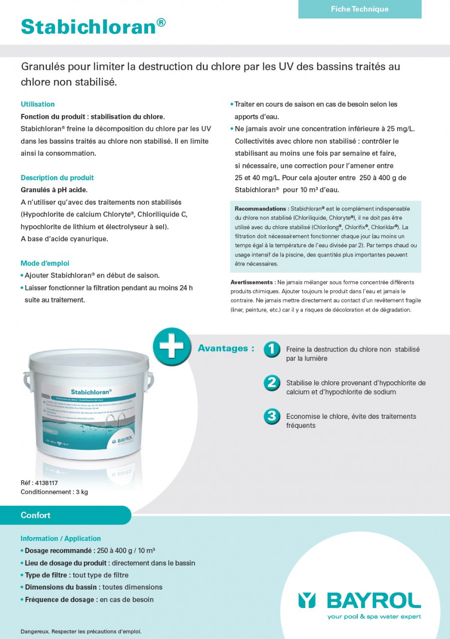 Hypochlorite de Sodium Chlore Choc en granulés NON STABILISE